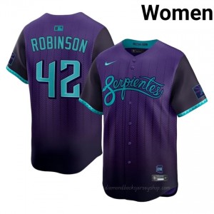 D-Backs Jackie Robinson #42 Purple Women City Connect Premium Jersey | MLB Collectible Baseball Uniform 84V0br21