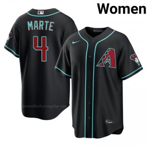 Women Ketel Marte #4 Arizona Diamondbacks Black Elite Baseball Jersey| Stitched Authentic lXt02823