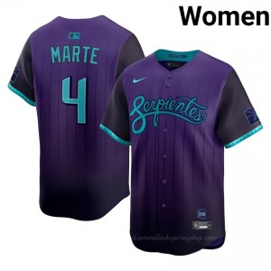 #4 Ketel Marte Purple On-Field Style Baseball City Connect Jersey | Women Authentic Diamondbacks MLB Apparel 770Ok739