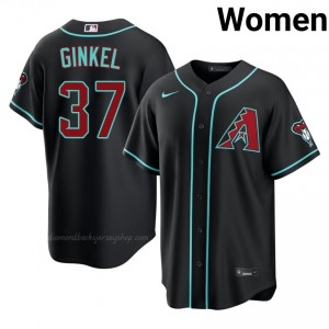 Kevin Ginkel #37 Black Baseball Jersey | Women ARI Diamondbacks Premium MLB Uniform 04Q0u815