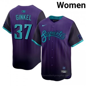 D-Backs Kevin Ginkel #37 Purple Women City Connect Premium Jersey | MLB Collectible Baseball Uniform 1aFX1032