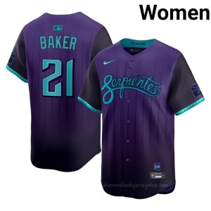 Women Luken Baker #21 Arizona Diamondbacks City Connect Purple Elite Baseball Jersey| Embroidery Authentic 8U756D25