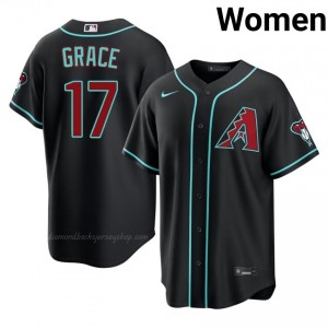 D-Backs Mark Grace #17 Black Women Premium Jersey | MLB Collectible Baseball Uniform jDM7Dr56