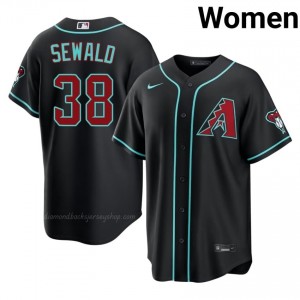 Paul Sewald #38 Black Baseball Jersey | Women ARI Diamondbacks Premium MLB Uniform D1B6X833
