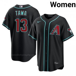 #13 Tim Tawa Black On-Field Style Baseball Jersey | Women Authentic Diamondbacks MLB Apparel 2Qeq5V16