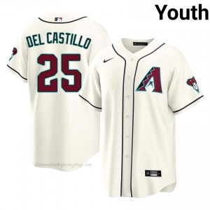 #25 Adrian Del Castillo Cream On-Field Style Baseball Jersey | Youth Authentic Diamondbacks MLB Apparel Q702m487