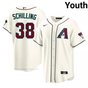 Curt Schilling #38 Cream Baseball Jersey | Youth ARI Diamondbacks Premium MLB Uniform UPrr7242