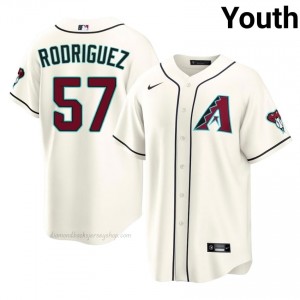 #57 Eduardo Rodriguez Cream On-Field Style Baseball Jersey | Youth Authentic Diamondbacks MLB Apparel 0ea63w13