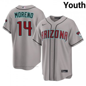 D-Backs Gabriel Moreno #14 Gray Youth Premium Jersey | MLB Collectible Baseball Uniform 2poTQj63
