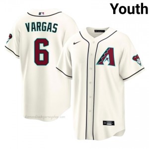 Ildemaro Vargas #6 Cream Baseball Jersey | Youth ARI Diamondbacks Premium MLB Uniform 4831g663