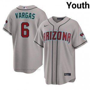 Youth Ildemaro Vargas #6 Arizona Diamondbacks Gray Elite Baseball Jersey| Stitched Authentic 60BE5p75