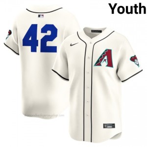 D-Backs Jackie Robinson Day #42 Cream Youth Premium Jersey | MLB Collectible Baseball Uniform U4L30852