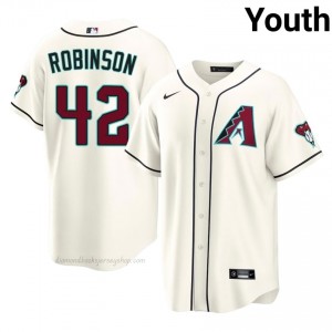 Jackie Robinson #42 Cream Baseball Jersey | Youth ARI Diamondbacks Premium MLB Uniform 76h1F073