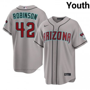 Youth Jackie Robinson #42 Arizona Diamondbacks Gray Elite Baseball Jersey| Stitched Authentic I6G0R696