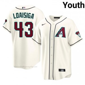 D-Backs Jonathan Loaisiga #43 Cream Youth Premium Jersey | MLB Collectible Baseball Uniform mi478W24