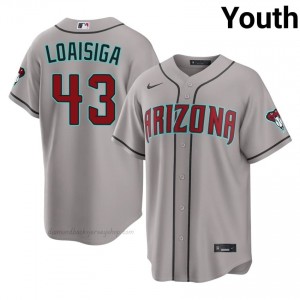 #43 Jonathan Loaisiga Gray On-Field Style Baseball Jersey | Youth Authentic Diamondbacks MLB Apparel KkFoj713