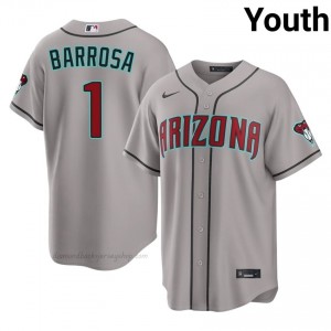 D-Backs Jorge Barrosa #1 Gray Youth Premium Jersey | MLB Collectible Baseball Uniform 4j6o6261