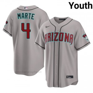 D-Backs Ketel Marte #4 Gray Youth Premium Jersey | MLB Collectible Baseball Uniform 4211yP73
