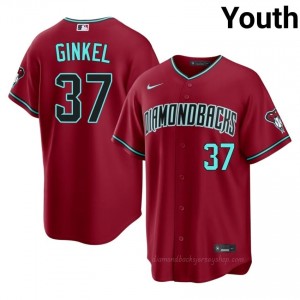D-Backs Kevin Ginkel #37 Crimson Youth Premium Jersey | MLB Collectible Baseball Uniform o0CVf338