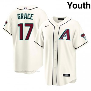 D-Backs Mark Grace #17 Cream Youth Premium Jersey | MLB Collectible Baseball Uniform Vk4S4g54