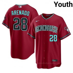 Nolan Arenado #28 Crimson Baseball Jersey | Youth ARI Diamondbacks Premium MLB Uniform 4Su4wj21