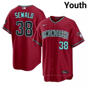 D-Backs Paul Sewald #38 Crimson Youth Premium Jersey | MLB Collectible Baseball Uniform 7WB6l476