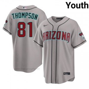 #81 Ryan Thompson Gray On-Field Style Baseball Jersey | Youth Authentic Diamondbacks MLB Apparel 674Uf556