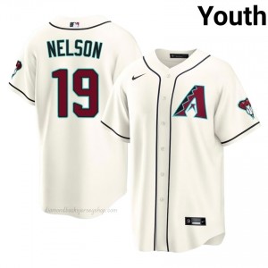 Ryne Nelson #19 Cream Baseball Jersey | Youth ARI Diamondbacks Premium MLB Uniform k283e066