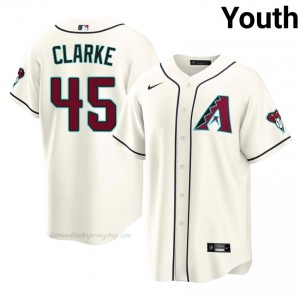 D-Backs Taylor Clarke #45 Cream Youth Premium Jersey | MLB Collectible Baseball Uniform 4d5d2668
