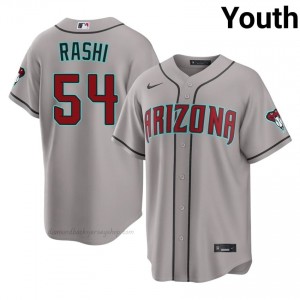 #54 Taylor Rashi Gray On-Field Style Baseball Jersey | Youth Authentic Diamondbacks MLB Apparel P26o2330