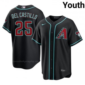 D-Backs Adrian Del Castillo #25 Black Youth Premium Jersey | MLB Collectible Baseball Uniform X0IL1155