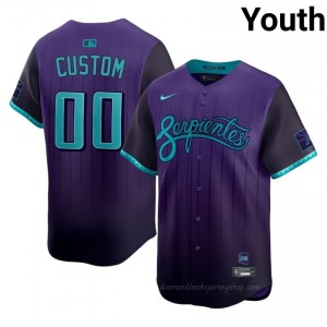 Youth Custom #00 Arizona Diamondbacks City Connect Purple Elite Baseball Jersey| Stitch Authentic dvoOr026