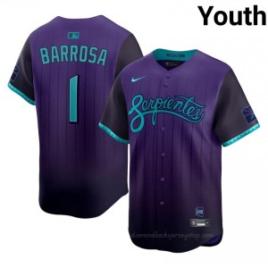 D-Backs Jorge Barrosa #1 Purple Youth City Connect Premium Jersey | MLB Collectible Baseball Uniform 4k417j82