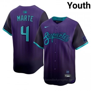 D-Backs Ketel Marte #4 Purple Youth City Connect Premium Jersey | MLB Collectible Baseball Uniform 42B34151